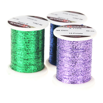 Platt metalliskt tinsel med monofilamentförstärkning Textreme X Type 90 den