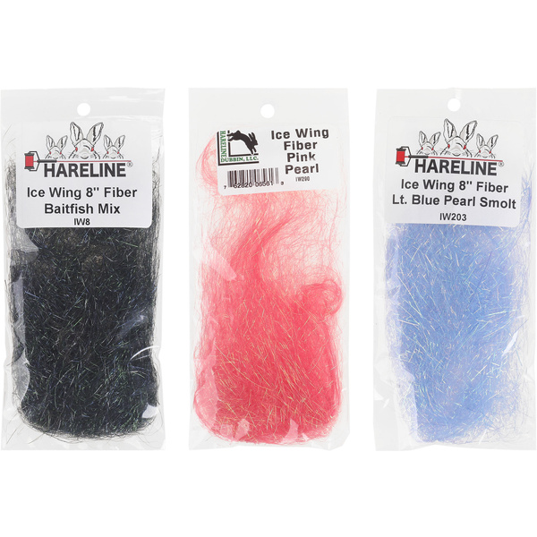 Syntetfibrer för flugbindning Hareline 8 in. Ice Wing Fiber
