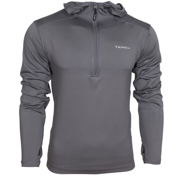 Taimen Polartec Power Stretch lätt fleecejacka med huva – Goryla Gray