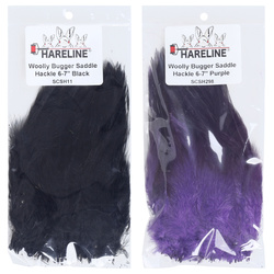 Hareline sadelhackelfjädrar för Woolly Bugger 6-7