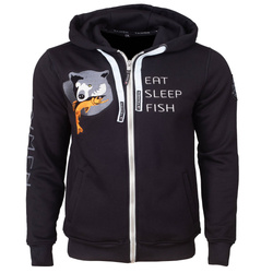 Huvtröja Taimen Menza Embroidery Zippered - Black