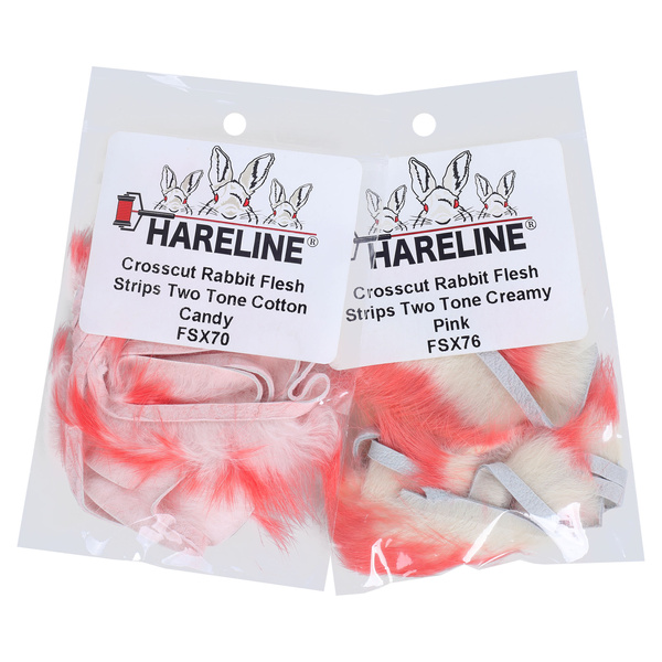 Tvärskurna kaninpälsremsor, Flesh Two Tone – Hareline